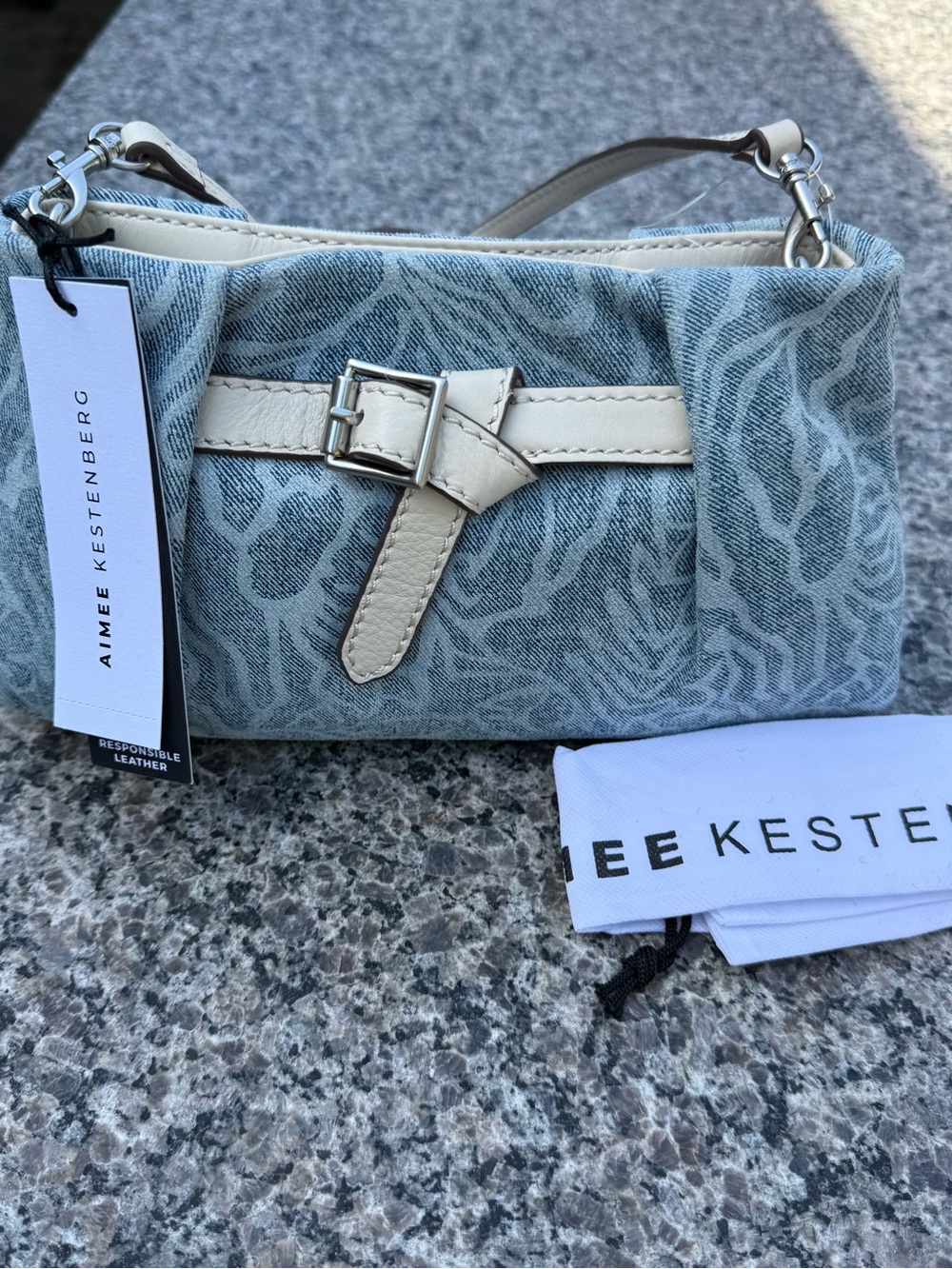 Houston Clutch Denim Garden